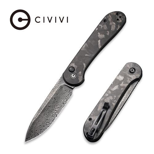 Button Lock Elementum with Marble Carbon Fiber Black Handle C2103DS-3