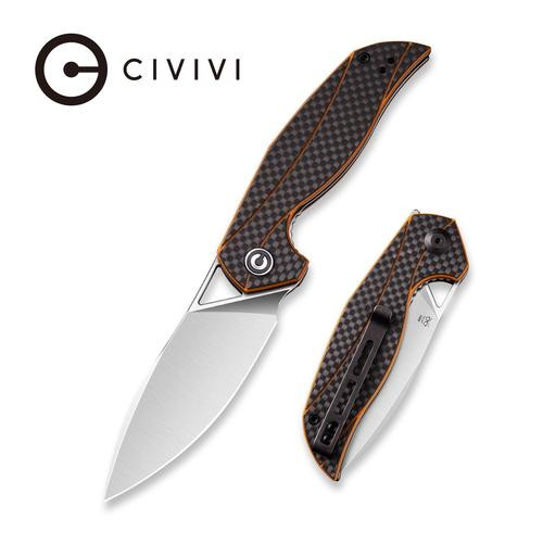 Anthropos Folding Knife with Orange G10 with Carbon Fiber Overlay C 903A