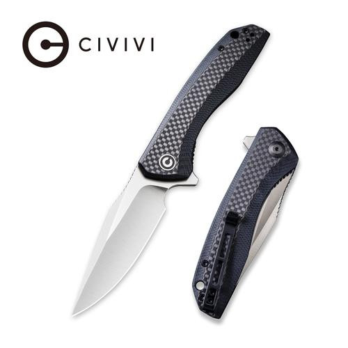 Baklash Folding Knife with Black G10 with Carbon Fiber Overlay Handle C801D