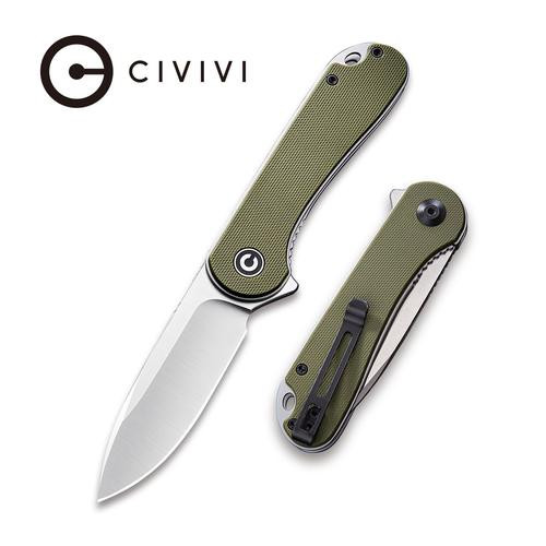 Elementum Folding Knife with OD Green G10 Handle C907E