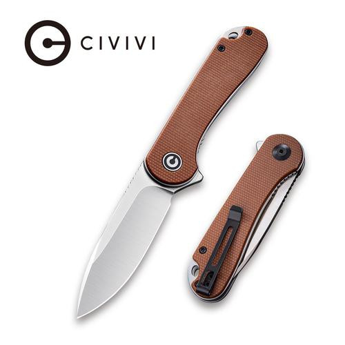 Elementum Folding Knife with Brown Micarta Handle C907M