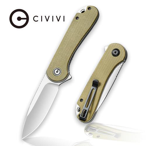 Elementum Folding Knife with Olive Micarta Handle C907S