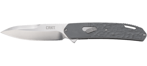 Bona Fide Silver Folding Knife with Gray Aluminum Handles
