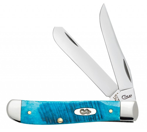 Caribbean Blue Bone Mini Trapper Folding Knife 25593