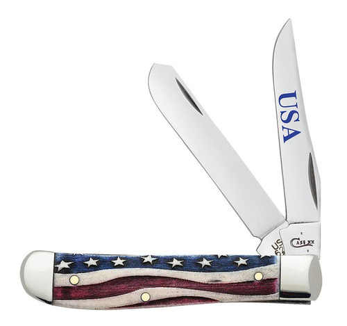 Star Spangled Embellished Smooth Natural Bone Mini Trapper 64135