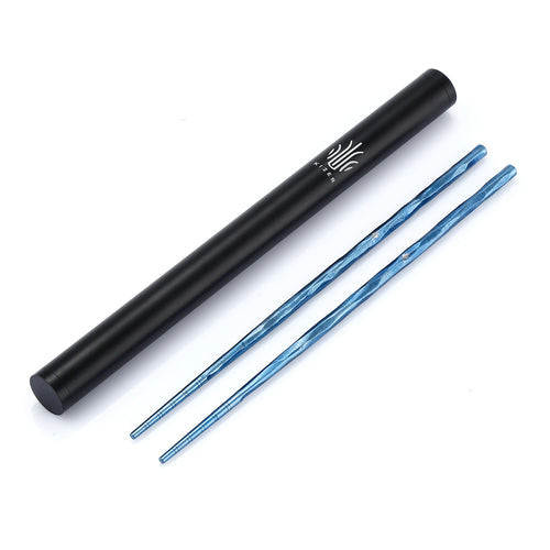 Textured Titanium Chopsticks Blue Anodized T309A2 Textured Titanium Chopsticks Blue Anodized T309A2