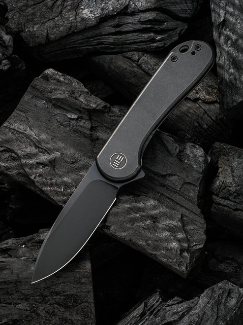 Elementum Folding Knife with 2.96" CPM-20CV Black Stonewashed Drop Point Blade and Titanium Handles  WE18062X-3 Elementum Folding Knife with 2.96" CPM-20CV Black Stonewashed Drop Point Blade and Titanium Handles  WE18062X-3