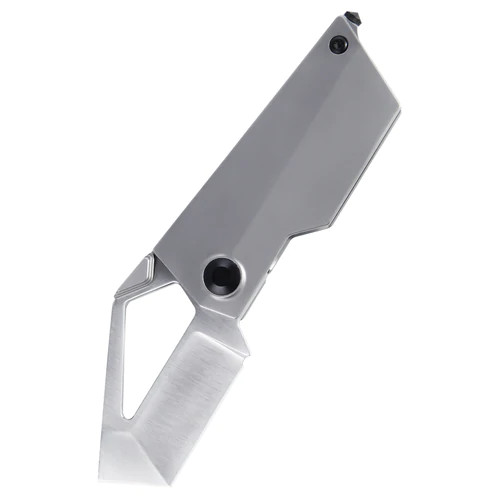 CyberBlade Folding Knife with Satin Tanto Blade and Milled Titanium Handles Ki2563A1