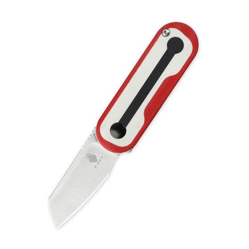 Mini Bay Detent Slipjoint Folding Knife with Satin Sheepsfoot Blade and Red and Black G10 Handles Ki2583A2