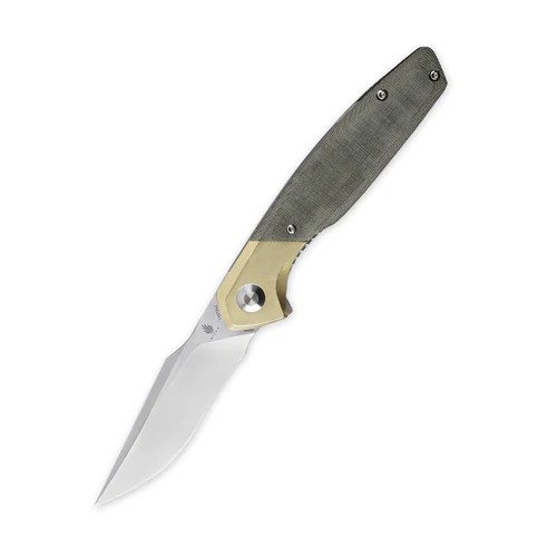 Grazioso Liner Lock Knife Green&Brass V4572N2