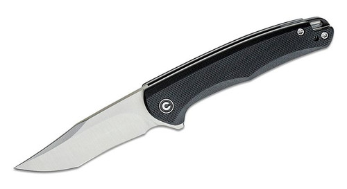 Mini Sandbar Folding Knife with Nitro-V Satin Recurve Blade and Black G10 Handles C20011-1