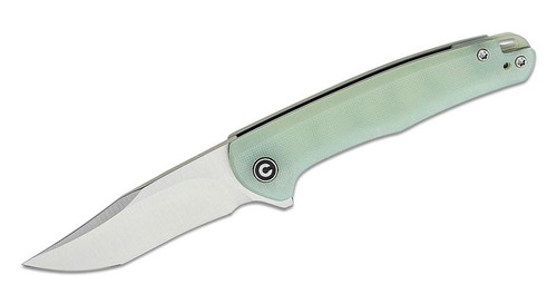 Mini Sandbar Folding Knife with Nitro-V Satin Recurve Blade and Natural (Jade) G10 Handles