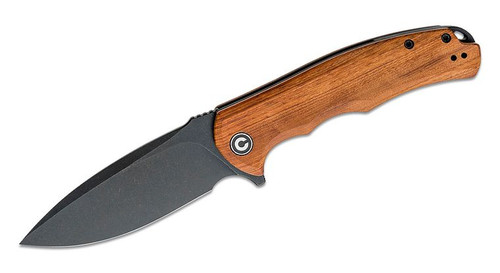 Praxis Folding Knife with Black Stonewashed Drop Point Blade and Cuibourtia Wood Handles C803H