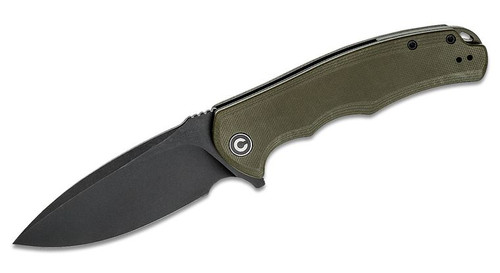 Praxis Folding Knife with Black Stonewashed Drop Point Blade and OD Green G10 Handles C803F