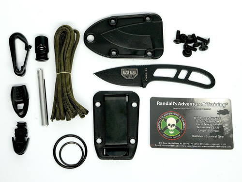 Candiru Fixed Blade Knife Black 1095 Carbon Steel with Kit CAN-B-KIT-E