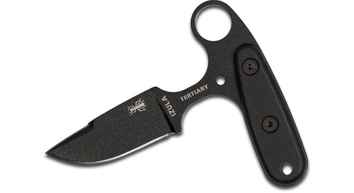 Izula Tertiary Push Dagger Knife with Black Blade and G10 Handles, Molded Sheath and Clip Plate ESEE-TERTIARY