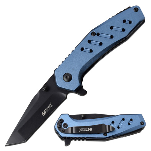 MTech USA Manual Folding Knife Blue Tinite Coated