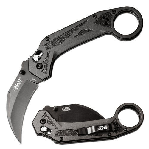 Elite Tactical Manual Folding Knife Gray/Black