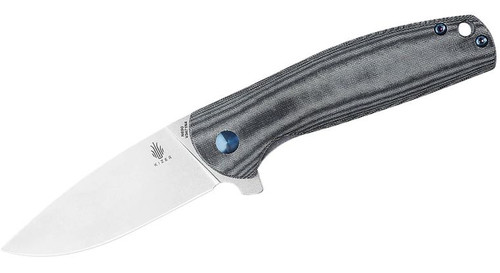 Gemini Folding Knife with Stonewashed Blade and Contoured Black Micarta Handles - V3471N4