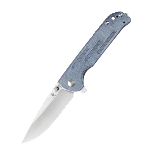 Justice Liner Lock Knife with Blue Micarta Handles - V4543N3