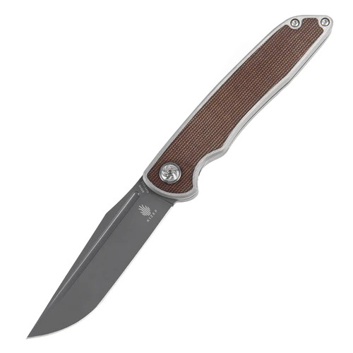 Matanzas Micarta Folding Knife with Titanium Brown/Gray Handles - Ki4510A3