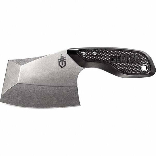 Tri-Tip Fixed Blade Cleaver with Black Aluminum Handle and Polymer Sheath - 31-003725