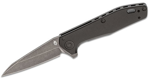 Fastball Flipper Knife with Black Oxide Wharncliffe Blade and Black Aluminum Handles - 30-001612