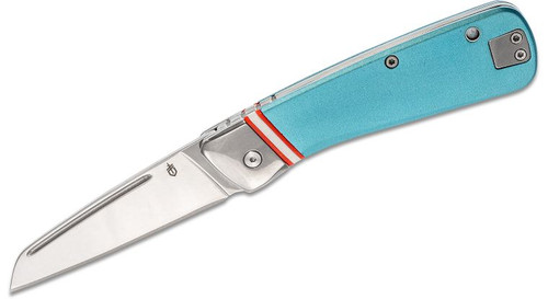 Straightlace Slipjoint Folding Knife with Polished Sheepsfoot Blade and Blue Aluminum Handles - 30-001699