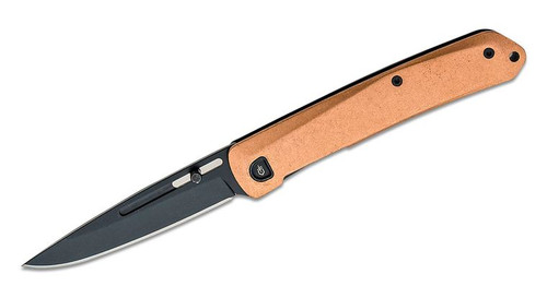 Affinity Gentleman's Folding Knife with D2 Black Drop Point Plain Blade and Copper and Black Stainless Steel Handles - 30-001866