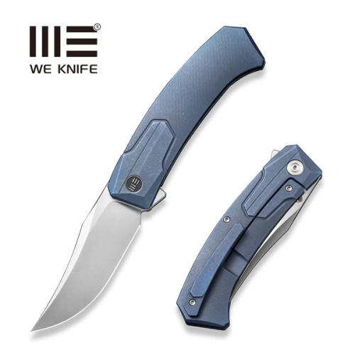 Shuddan Flipper Knife Blue Titanium Handle