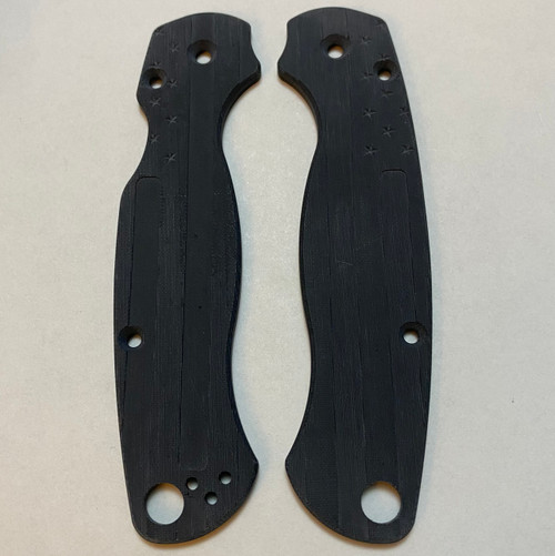 Spyderco Paramilitary 2 FLAG Linen Scale Set -  Linen Double Black