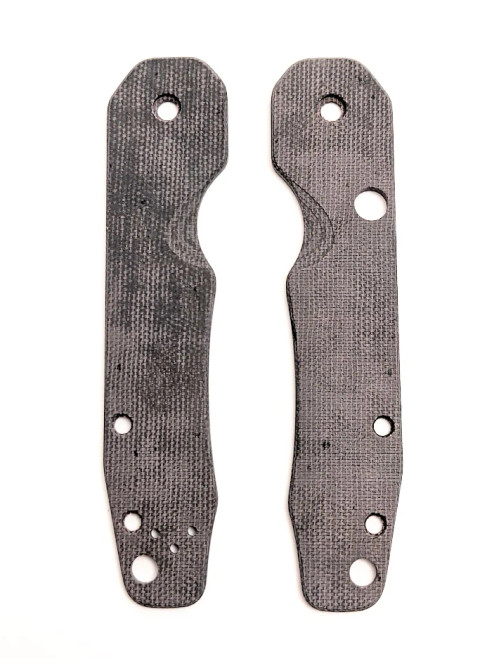 Spyderco Smock Micarta Scale Set Double Black Canvas