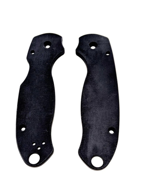 Spyderco Paramilitary 3 Micarta Scale Set Linen Double Black