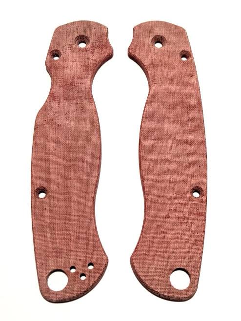 Spyderco Paramilitary 2 Micarta Linen Scale Set - Linen Red