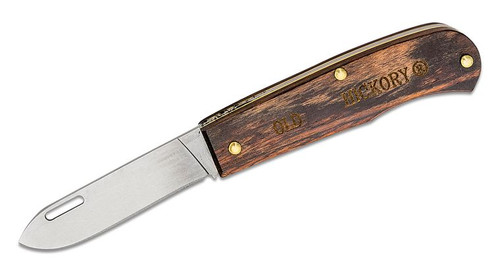 Old Hickory Outdoor Folding Knife with High Carbon Steel Blade and Hardwood Handles - 7022