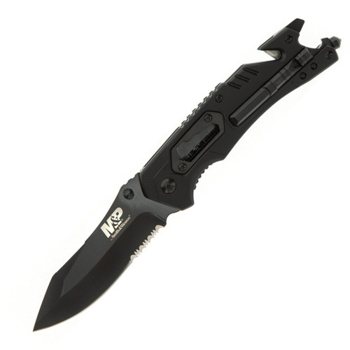 SMITH & WESSON THUMB ASSISTED OPEN RESCUE POCKET KNIFE WITH POCKET CLIP