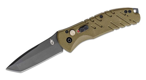 Propel Downrange AUTO Folding Knife with Black Plain Blade and OD Green G10 Handles