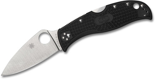 LeafJumper Folding Knife with Satin Leaf Shaped Plain Blade and Black FRN Handles - C262PBK