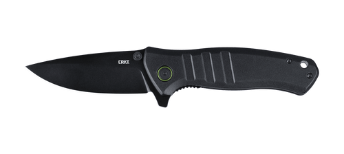 Dextro Folding Knife with Black Titanium Nitride Plain Blade and Black Aluminum Handles - 6295