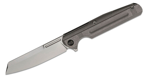 Reiver Flipper Knife with Bead Blasted Cleaver Blade and Gray Titanium Handles - WE16020-1