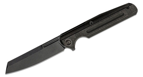 Reiver Flipper Knife with Black Stonewashed Cleaver Blade and Black Titanium Handles - WE16020-2