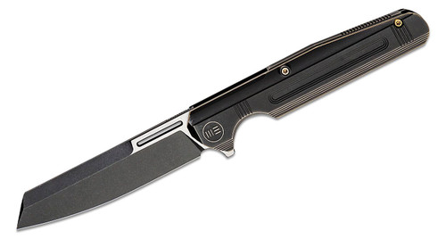 Reiver Flipper Knife with Black Stonewashed Two-Tone Cleaver Blade and Bronze/Black Titanium Handles - WE16020-5