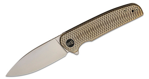 Shakan Flipper Knife with Stonewashed Blade Bronze/Gold Machined Titanium Handles - WE20052C-2