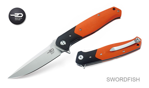 Swordfish Black/ Orange Folding Knife BG03A