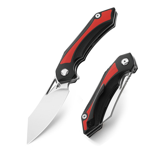 Kasta Black/ Red G10 Folding Knife BG45C