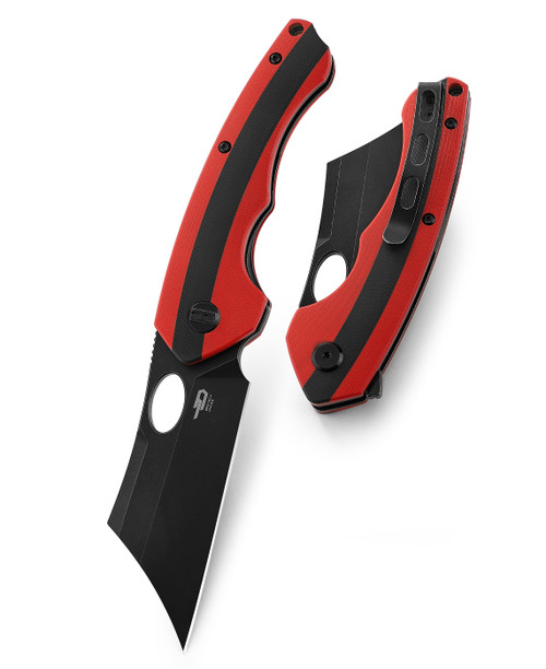 Skirmish Red/ Black G10 Folding Knife BG44D