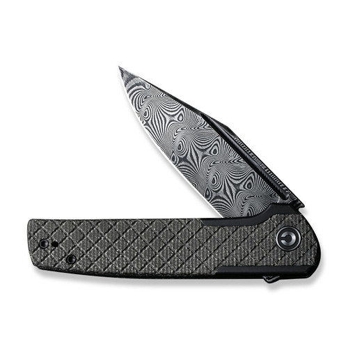 Cachet Damascus & Black Stainless Green Pocket Knife  - C200041B-DS1