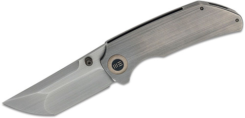 Thug XL Folding Knife with Hand Rubbed Compound Tanto Blade and Gray Titanium Handles - WE20028D-1