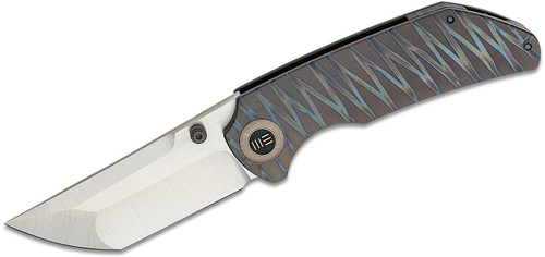 Thug XL Folding Knife with Hand Polished Compound Tanto Blade and Tiger Stripe Flamed Titanium Handles - WE20028D-2