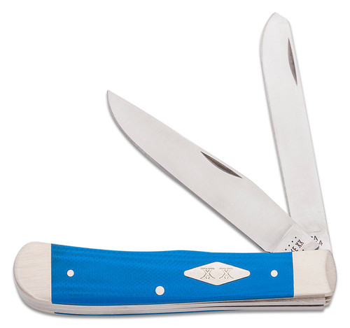 Smooth Blue G10 Trapper Pocket Knife - 16750